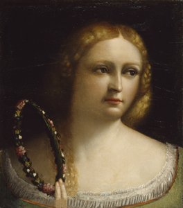 Frau mit einem Kranz