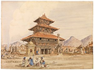 Tempel der Devi, Patan, Nepal, 1850er Jahre von Dr. Henry Ambrose Oldfield