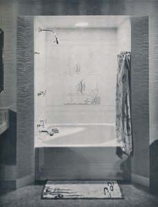 Neue vier Fuß quadratische Neo-Angle-Badewanne, 1935