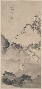 Der Dichter Lin Bu wandert im Mondlicht, späte 1400er Jahre von Du Jin