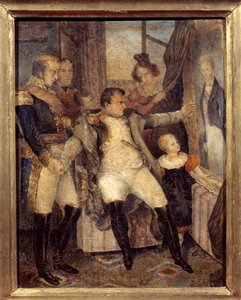Porträt von Napoleon I. (1769-1821) vor dem Porträt seines Sohnes, des Königs von Rom, Napoleon II. (1811-1832) von Dubreuil
