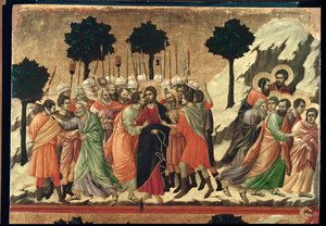 Altar Maestà, gemalt 1308-1311 für die Kathedrale von Siena von Duccio di Buoninsegna