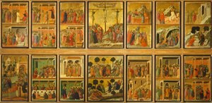 Episoden aus der Passion und Auferstehung Christi, Rückseite der Maestà des Duccio-Altarbildes im Dom von Siena