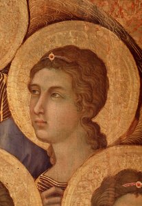 La Maestà (Detail) der „Jungfrau und Kind auf dem Thron“