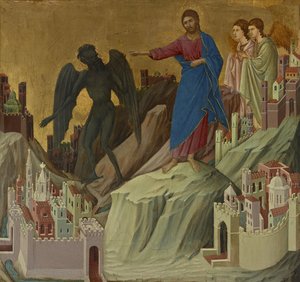 Versuchung auf dem Berg von Duccio di Buoninsegna