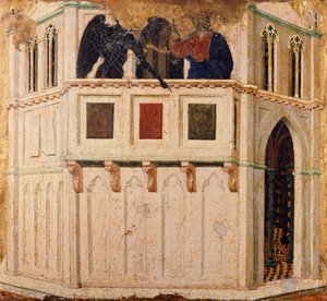 Versuchung auf dem Tempel (Detail) von Duccio di Buoninsegna