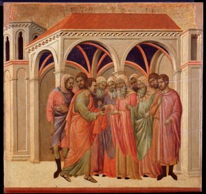 Der Verrat des Judas. Maestà-Altarbild (Tempera und Gold auf Holz)