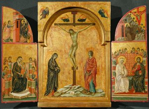 Triptychon: Kreuzigung und andere Szenen von Duccio di Buoninsegna