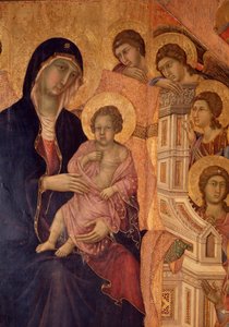 Madonna mit Kind auf dem Thron (La Maestà-Altarbild) von Duccio di Buoninsegna