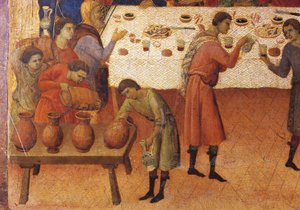 Hochzeit zu Kana (Detail) von Duccio di Buoninsegna