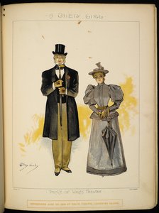 Zwei der Charaktere. Ein Herr und eine Dame, möglicherweise Lady Grey. von Dudley Hardy