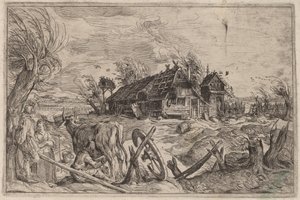 Landschaft mit einem Bauernhaus von Dutch 17th Century, formerly Jacques de Gheyn II