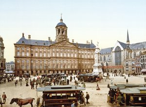 Der Königliche Palast in Amsterdam vom Dam-Platz von Dutch Photographer