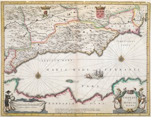 Eine Karte aus dem 17. Jahrhundert der Regionen Granada und Murcia in Spanien von Dutch School