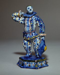 Eine niederländische Delfter Figur des Harlekin, ca. 1720 von Dutch School