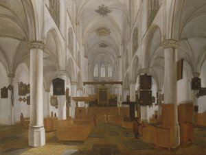 Innenansicht der Kirche St. Gertrud in Bergen Op Zoom, um 1650