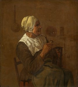 Eine alte Frau sitzt, ca. 1650-1700 von Dutch School