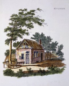 Hütte aus dem Magazin der Gartenschätze von G. van Laar, veröffentlicht 1802