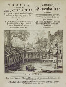 Titelblatt von Traite des Abeilles, ou Mouches a Miel..., gedruckt in Französisch und Deutsch, graviert von G.V. Eckhout, Amsterdam 1670