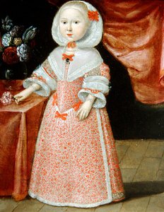 Mädchen mit einer rosa-weißen Blume, ca. 1640 von Dutch School