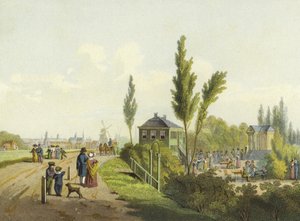 Land en Yzigt, Garten außerhalb des Haarlemmer Poort, Amsterdam, 19. Jahrhundert von Dutch School