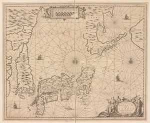 Karte von Japan, Nova et accurata Japoniae, Terrae Esonis ac Insularum adjacentium ex nivissima detectione descriptio von Dutch School