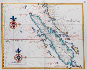 Karte von Malakka und Sumatra, Westindonesien, Teil der Sunda-Inseln