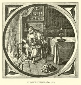 Szene aus Houwelick, von Jacob Cats, 1625 von Dutch School