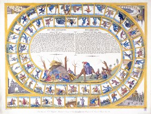 Das Kosaken-Spiel mit Illustrationen verschiedener russischer Soldaten, ca. 1815-16 von Dutch School