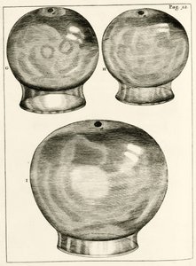 Verschiedene Schröpfgläser, aus Exercitationes Practicae circa Medendi Methodum von Frederik Dekkers, 1694