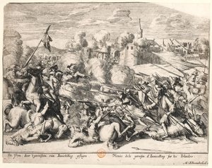 Sieg der Garnison von Enniskillen über die Iren 1689, ca. 1691