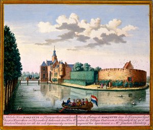 Ansicht des Marquette-Hauses, Kennemerland, aus Het Zeganpralent Kennemerlant von Hendrick de Leth und Matthias Brouerius Van Nidek, veröffentlicht um 1700-30 von Dutch School