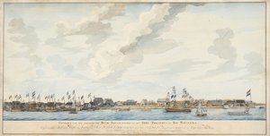 Ansicht der Stadt Paramaribo und des Fort Zeelandia, 1772 von Dutch School