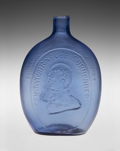 Figurierte Flasche, ca. 1847 von Dyottville Glass Works
