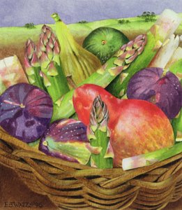 Rote Birne mit Feigen und Spargel, 1996