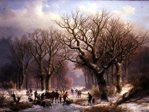 Eine Winterlandschaft von E.J. and Klombeck J.B. Verboeckhoven