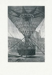 Panoramische Aussichtsplattform mit einem Heißluftballon, veröffentlicht ca. 1880 von E. A. Tilly
