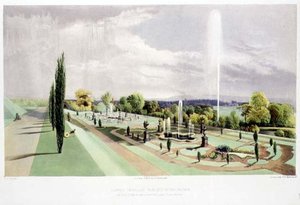 Unterer Terrassengarten, Worsley Hall, veröffentlicht von Thomas McLean von E. Adveno Brooke