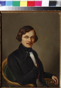 Porträt des Autors Nikolai Gogol (1809-1852) von E. Boltz (aktiv Mitte des 19. Jahrhunderts). Öl auf Leinwand von E. Boltz