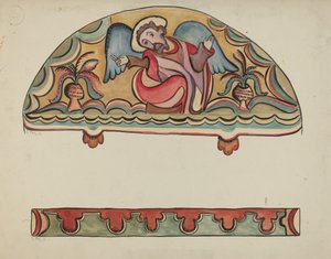 Lunette und Detail vom Altar der Kirche im Sanctuario, Chimayo, 1935-1942