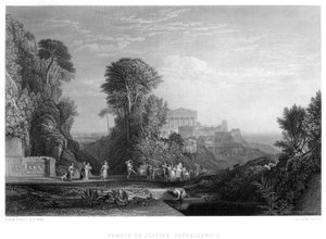 Tempel des Jupiter Panhellenius, 19. Jahrhundert von E. Challis