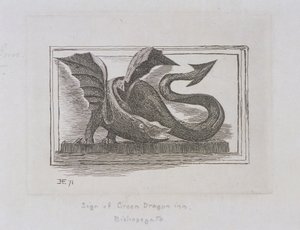 Zeichen des Green Dragon Inn, Bishopsgate, London, 1871 von E Edwards