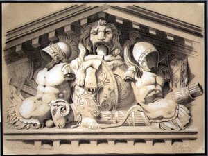 Ein skulpturales Giebelfeld im Louvre