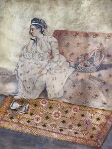 Porträt von Mary Gunning, Gräfin von Coventry, nach einer Zeichnung von Jean-Etienne Liotard, 1755 von E. Lyttleton
