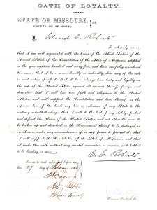 Treueeid von Edward E. Roberts aus Missouri, County of St. Louis von E. Roberts