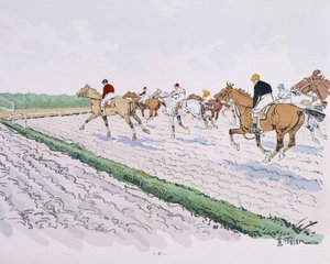 Pferderennen - Zeichnung von Thelem