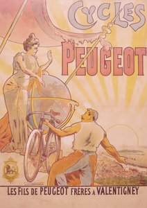 Plakat für Peugeot-Fahrräder von E Vavasseur