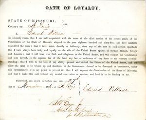 Loyalitätseid von Edward Villmer aus Missouri, County of St. Louis