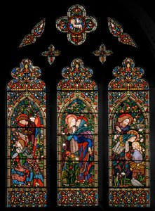 Die Verkündigung, der Besuch und die Geburt Christi, ca. 1860 von E. and Halliday Burne Jones