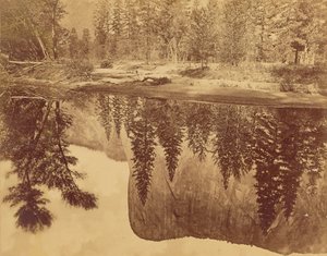 Tutokanula. Tal des Yosemite. (Der große Häuptling) - "El Capitan" - Reflektiert im Merced.
